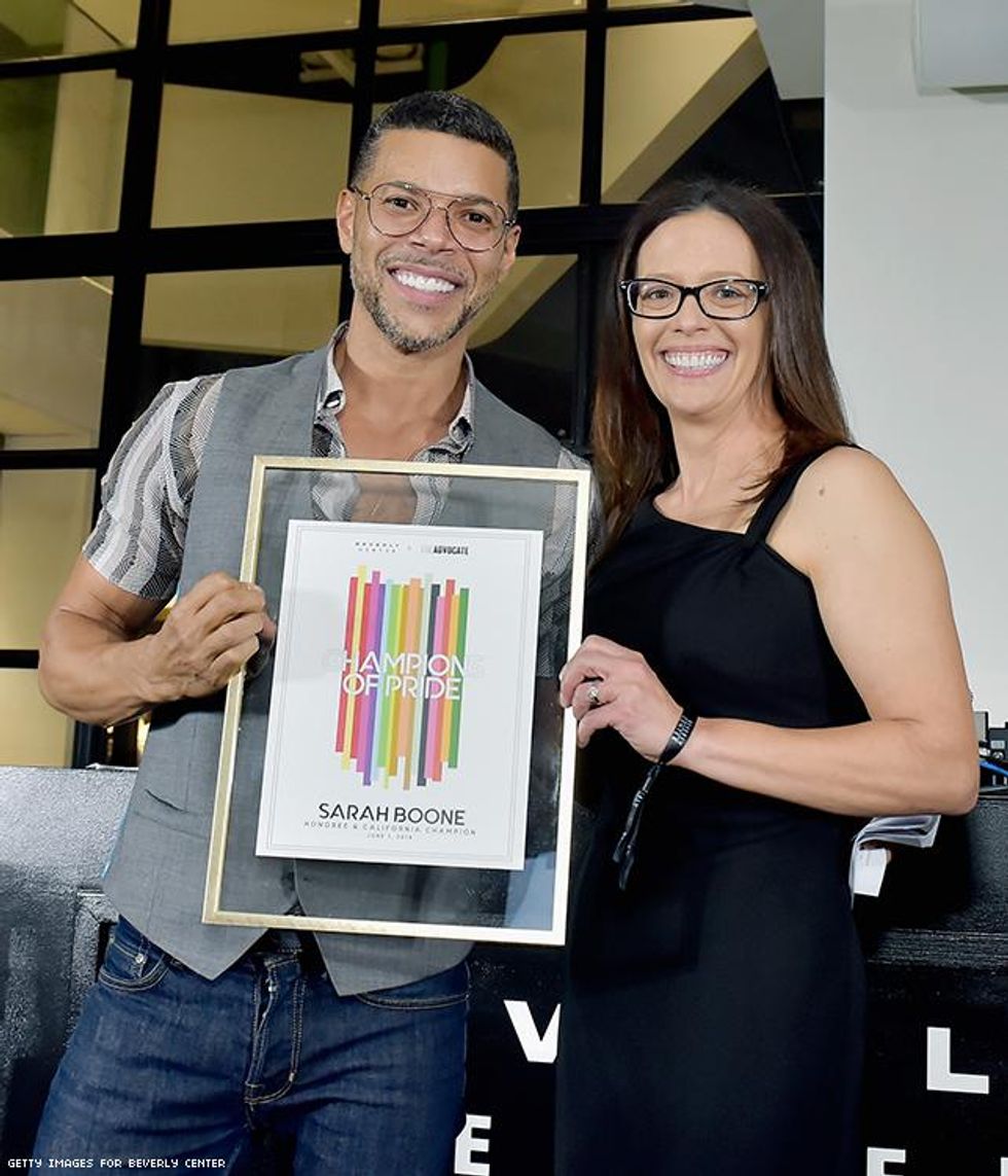 Wilson Cruz (L) and honoree and CEO of Extraordinary Families Sarah Boone
