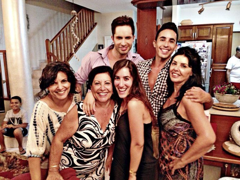 With my friend rephael vazana his family and boyfriend andrey at shabbat dinner 2