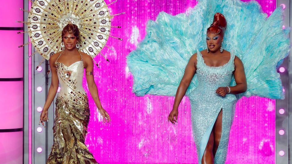 Xunami Muse and Sapphira Cristál at the RuPaul's Drag Race season 17 finale