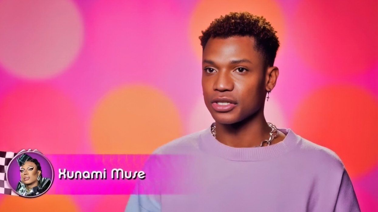 Xunami Muse during a confessional scene on RuPaul's Drag Race season 16