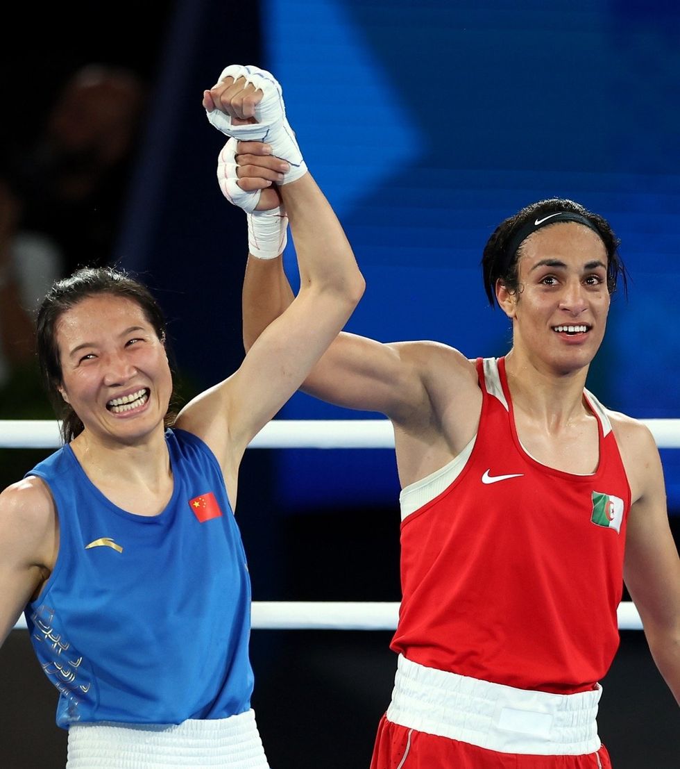 Yang Liu and \u200bImane Khelif at the Paris 2024 Olympics