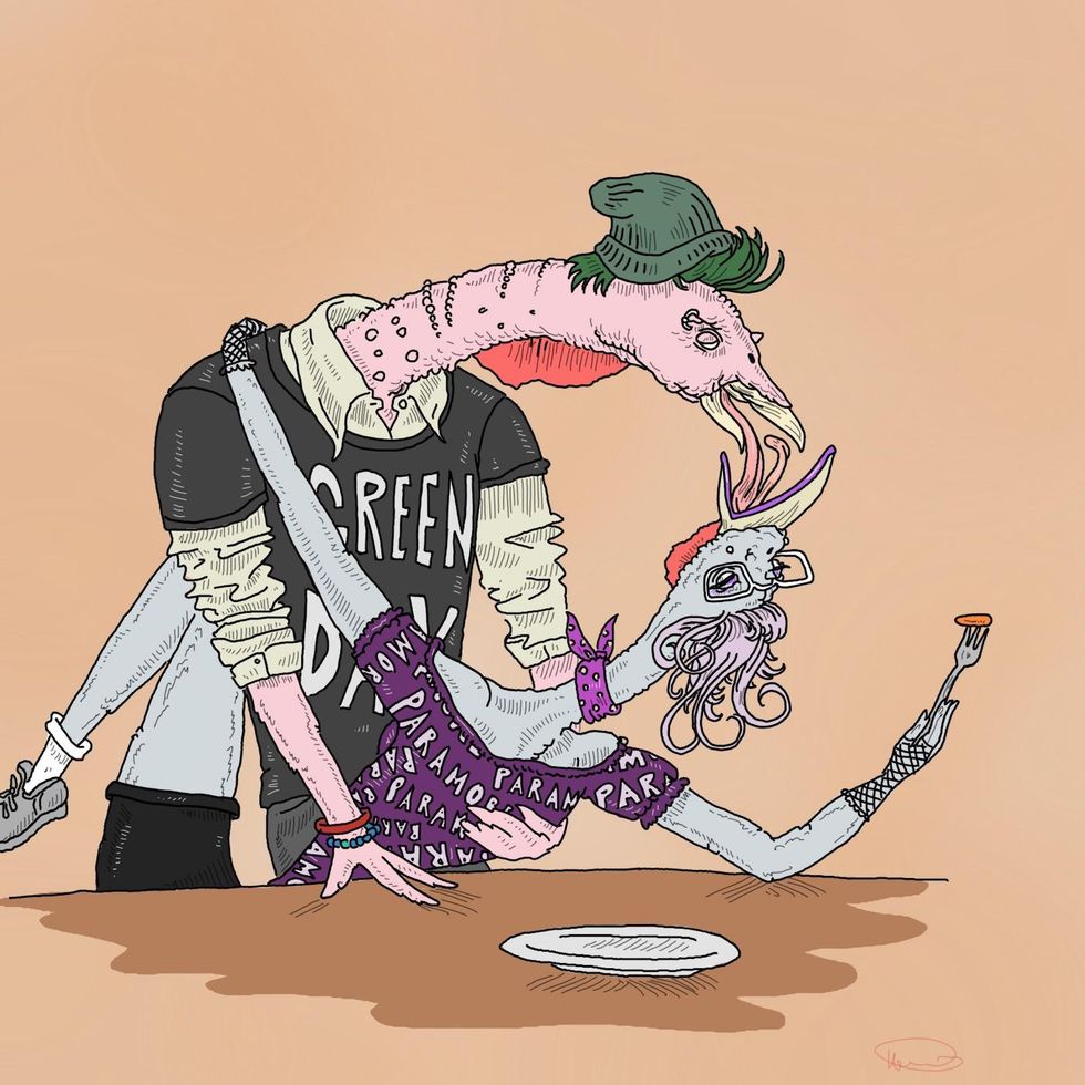 Your Cousin Who Can't Stop Making Out With His Girlfriend at the Table