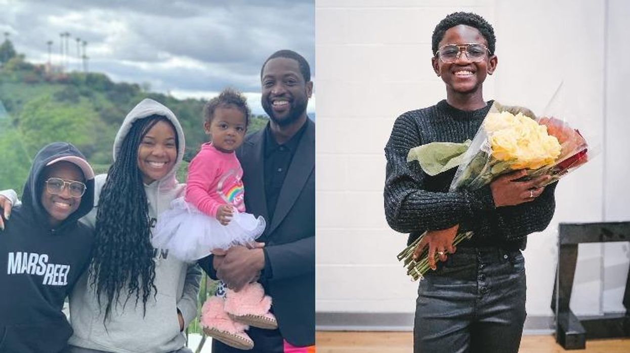 Zaya Wade with Gabrielle Union and Dwyane Wade.