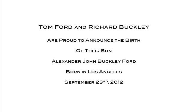 Tom Ford &amp; Richard Buckley Are Fathers!