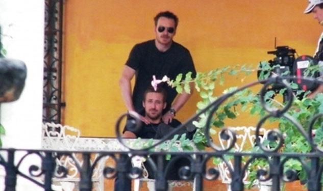 Look Ryan Gosling Gets A Massage From Michael Fassbender