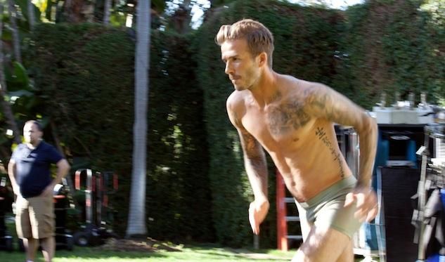 Beckham Runs Around Outside in His Boxer Briefs