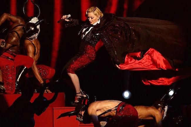 Madonna falls brit awards