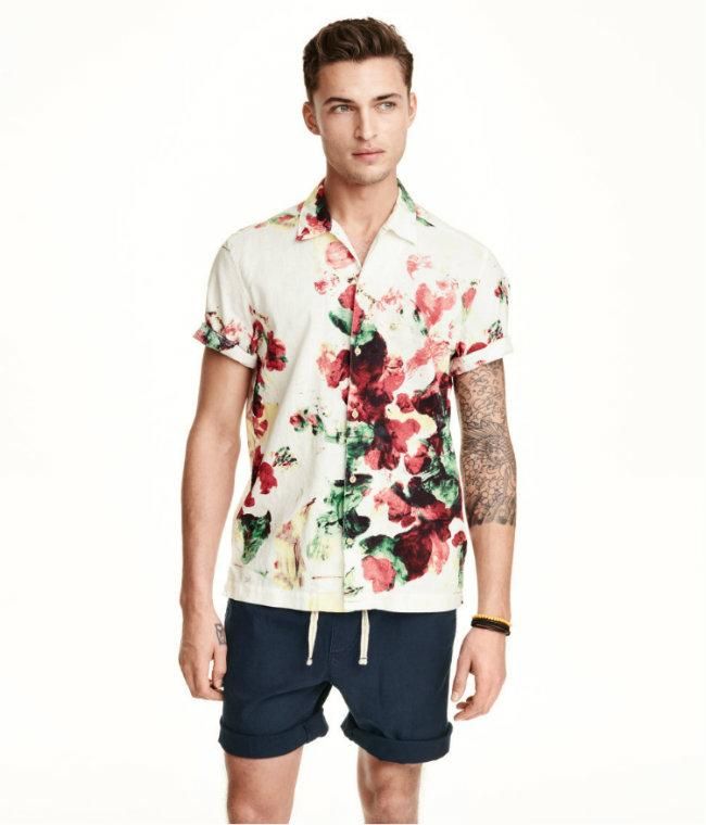 h&m floral button up