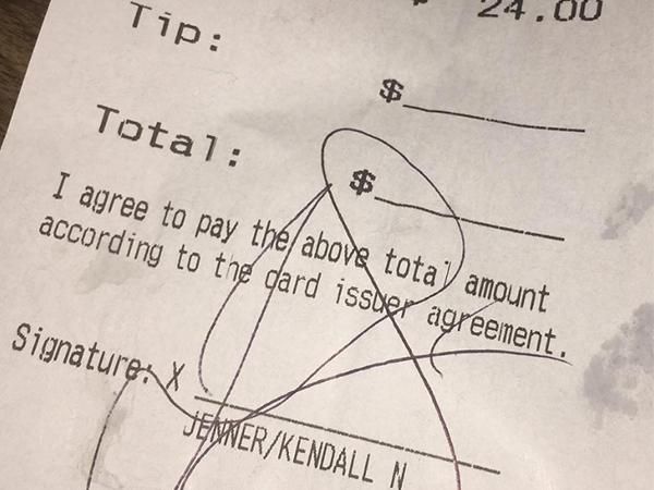 Kendall Jenner Doesn't Tip