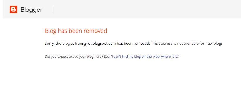 Transgriot Blog Removed
