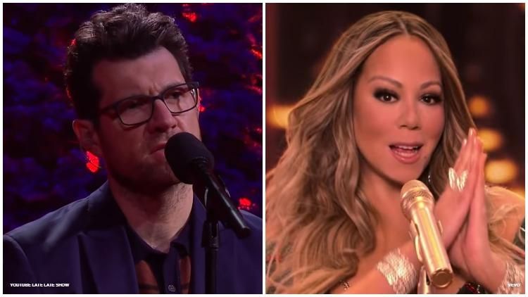 Mariah Carey teared up after hearing Billy Eichner sing "Miss You Most (At Christmas Time)" on the Late Late Show.