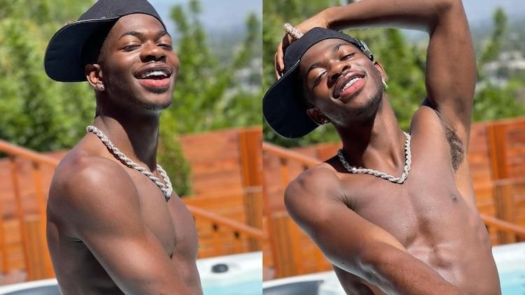 Lil Nas X with no shirt. 