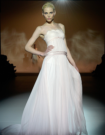 Andrej Pejic Models Bridal Gowns in Barcelona 