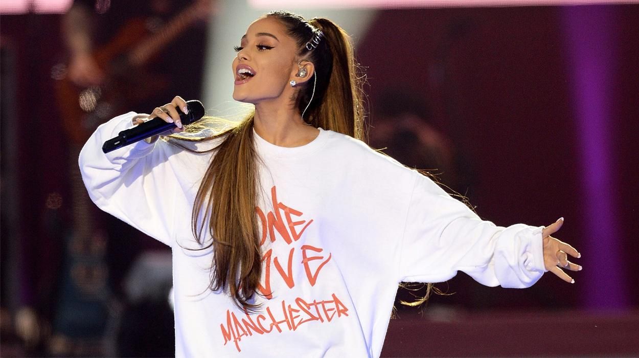 Ariana Grande wearing One Love Manchester Sweatshirt