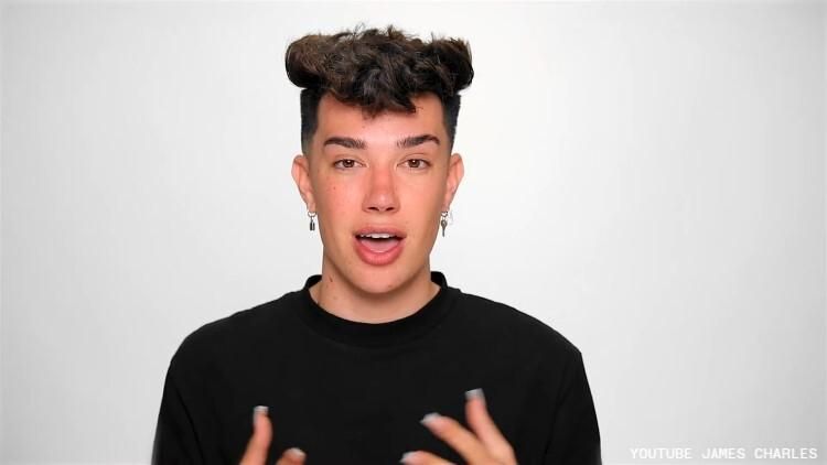 James Charles in apology video.