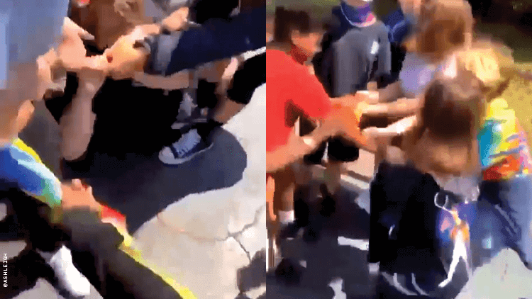 Leo Hoffman being attacked