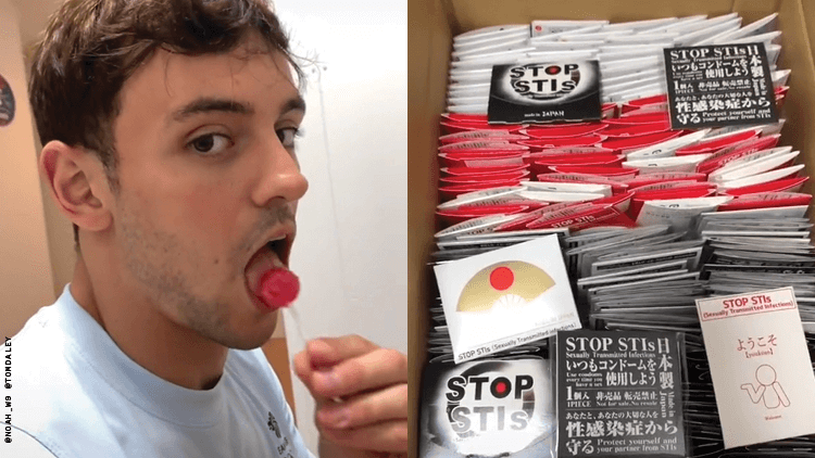 Tom Daley Shows Off Box of Condoms Given To Olympic Athletes