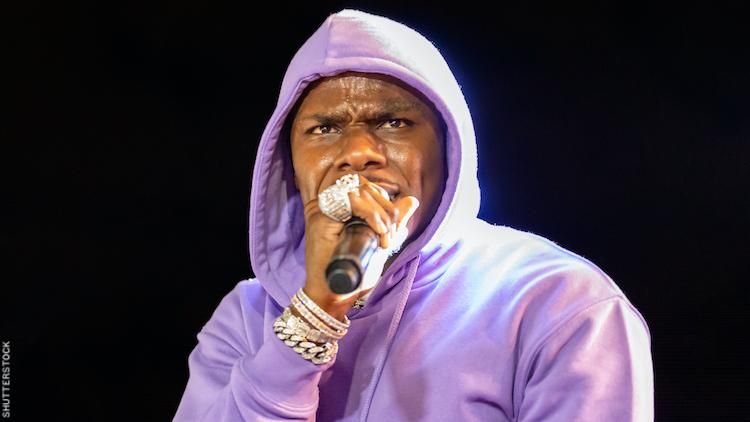 DaBaby wearing a hoodie. 
