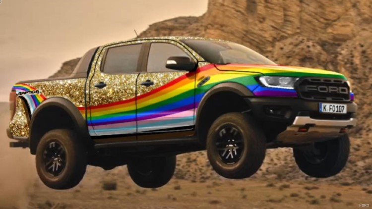 Ford responds to homophobic slur with a Very Gay Truck
