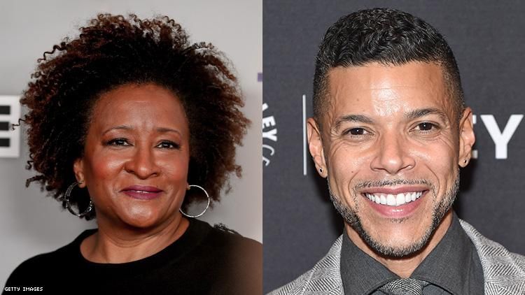 Wanda Sykes and Wilson Cruz in a diptych.