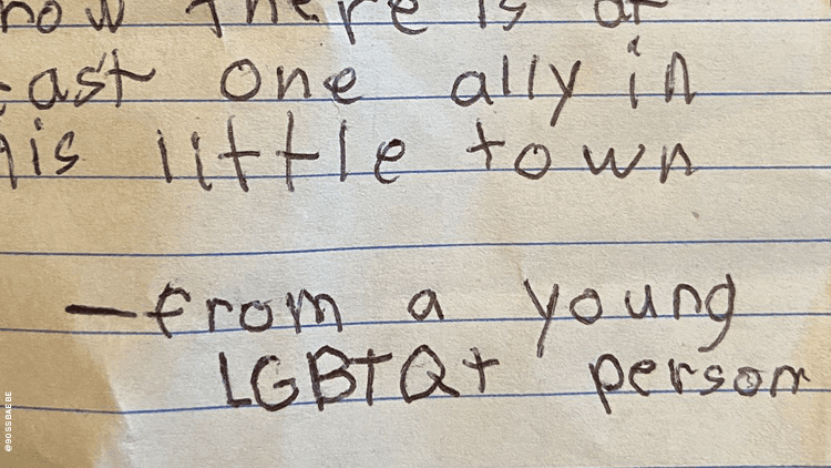 Young LGBTQ+ Person Thanks Flag-Flying Ally in Tear-Inducing Note