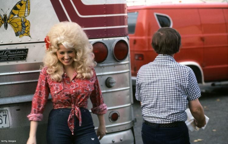 Dolly Parton vintage fashion tour bus