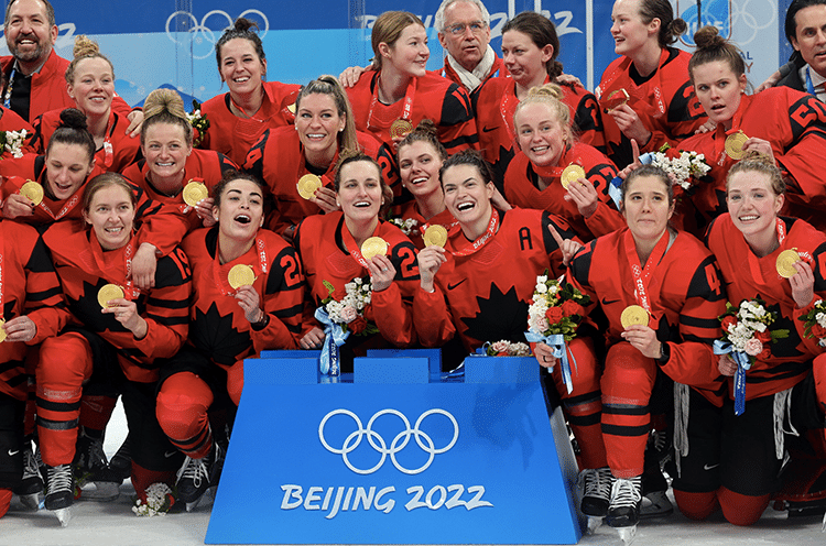Team Canada took home the gold in women's ice hockey with three out LGBTQ+ players