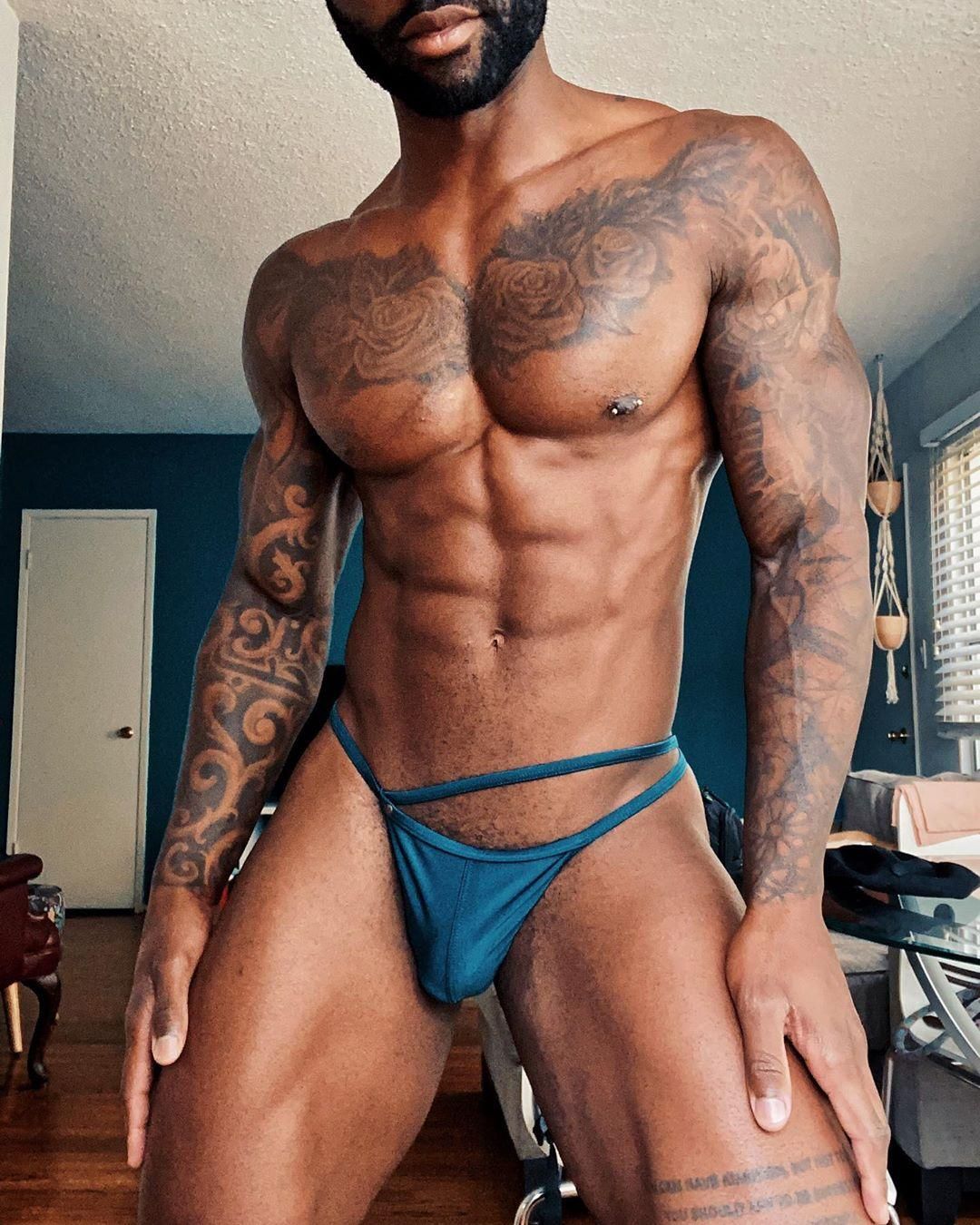Kevin Carnell in small underwear.