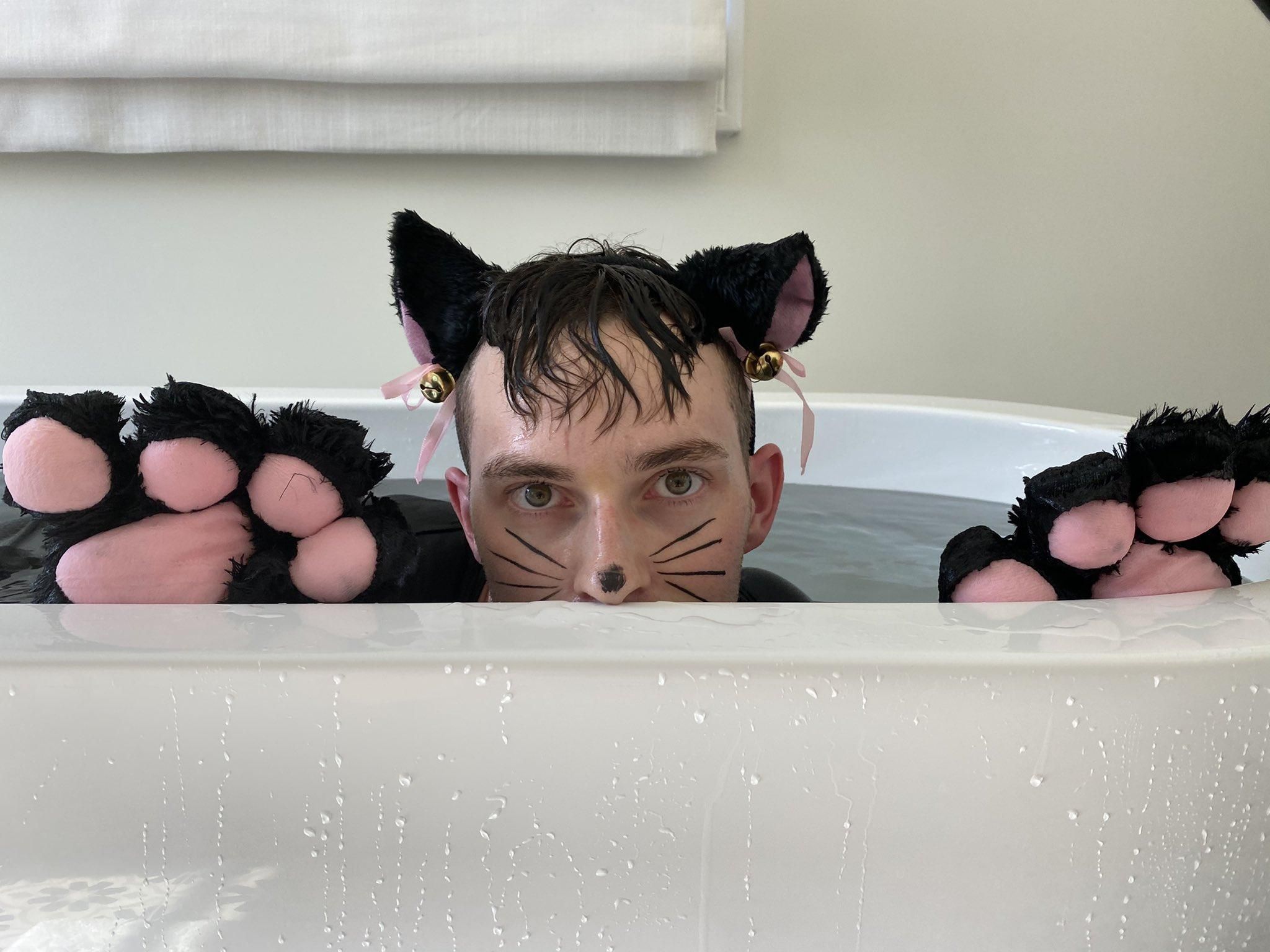 Adam Rippon in a tub for Halloween 2020