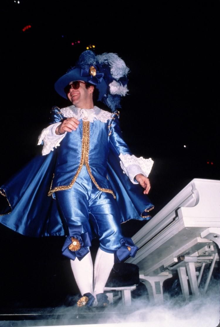 Elton John celebrates his 74th birthday.