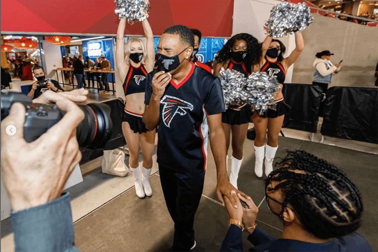 Atlanta Falcons Cheerleader Receives Surprise Wedding Proposal