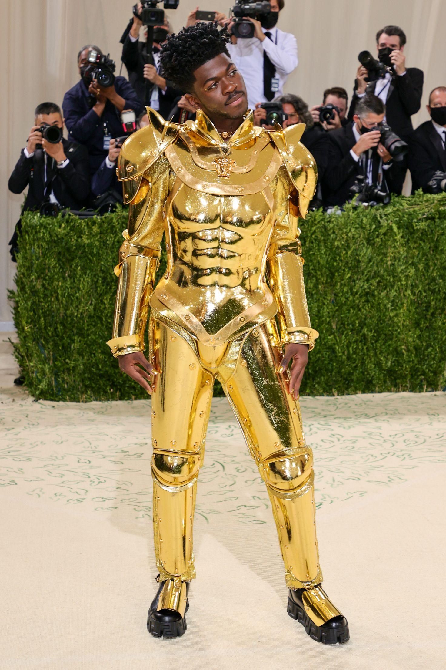 Lil Nas X Met Gala 2021 Gold Versace Looks