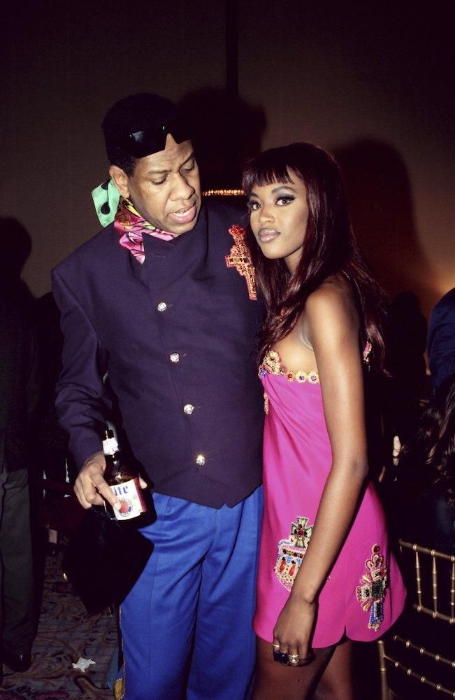 Andre Leon Talley and Naomi Campbell at a Gianni Versace Show