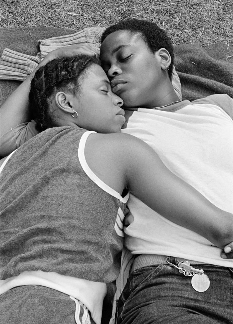Priscilla and Regina, Brooklyn, New York, 1979, from ‘Eye to Eye: Portraits of Lesbians” by JEB (Joan E. Biren), 1979.