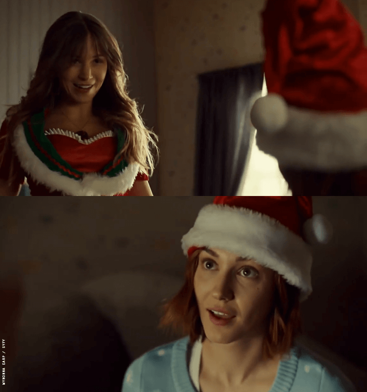 Waverly and nicole flirting in santa costumes